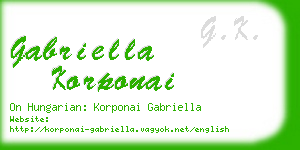 gabriella korponai business card